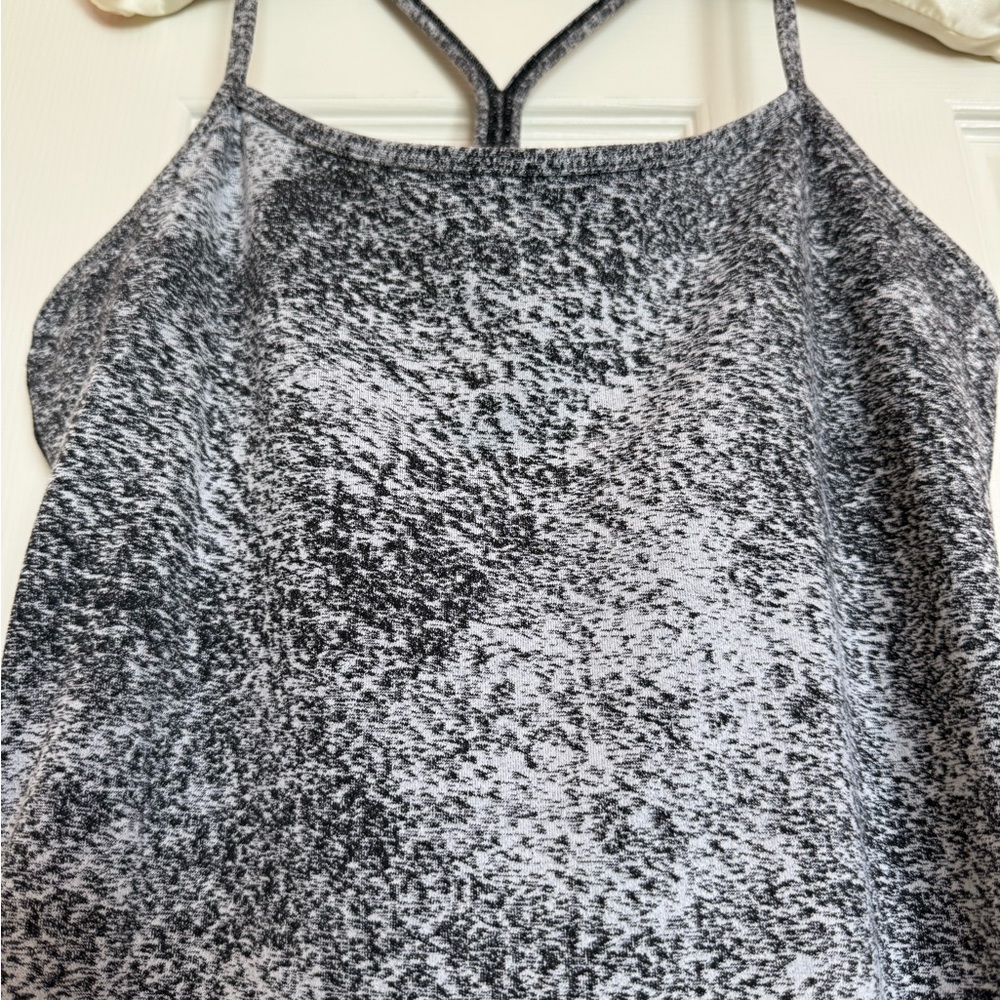 Lululemon Women's Black and Gray Power Y tank